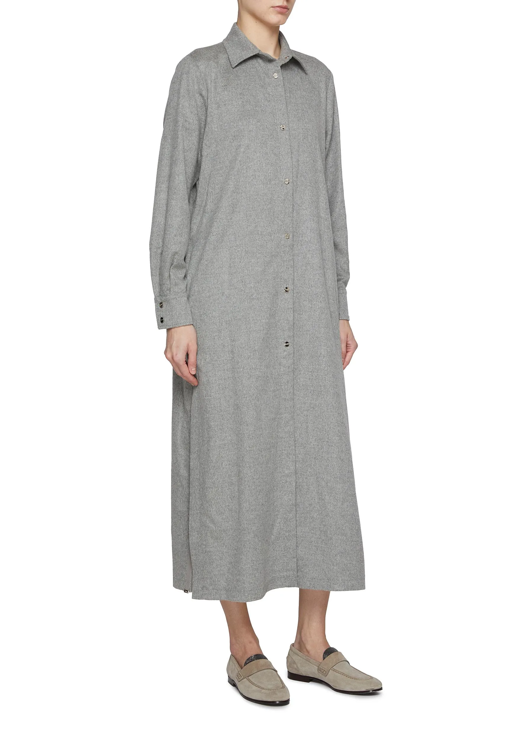 -----------HERNO  ---- ------------ ----Cashmere Flannel Shirt Dress --