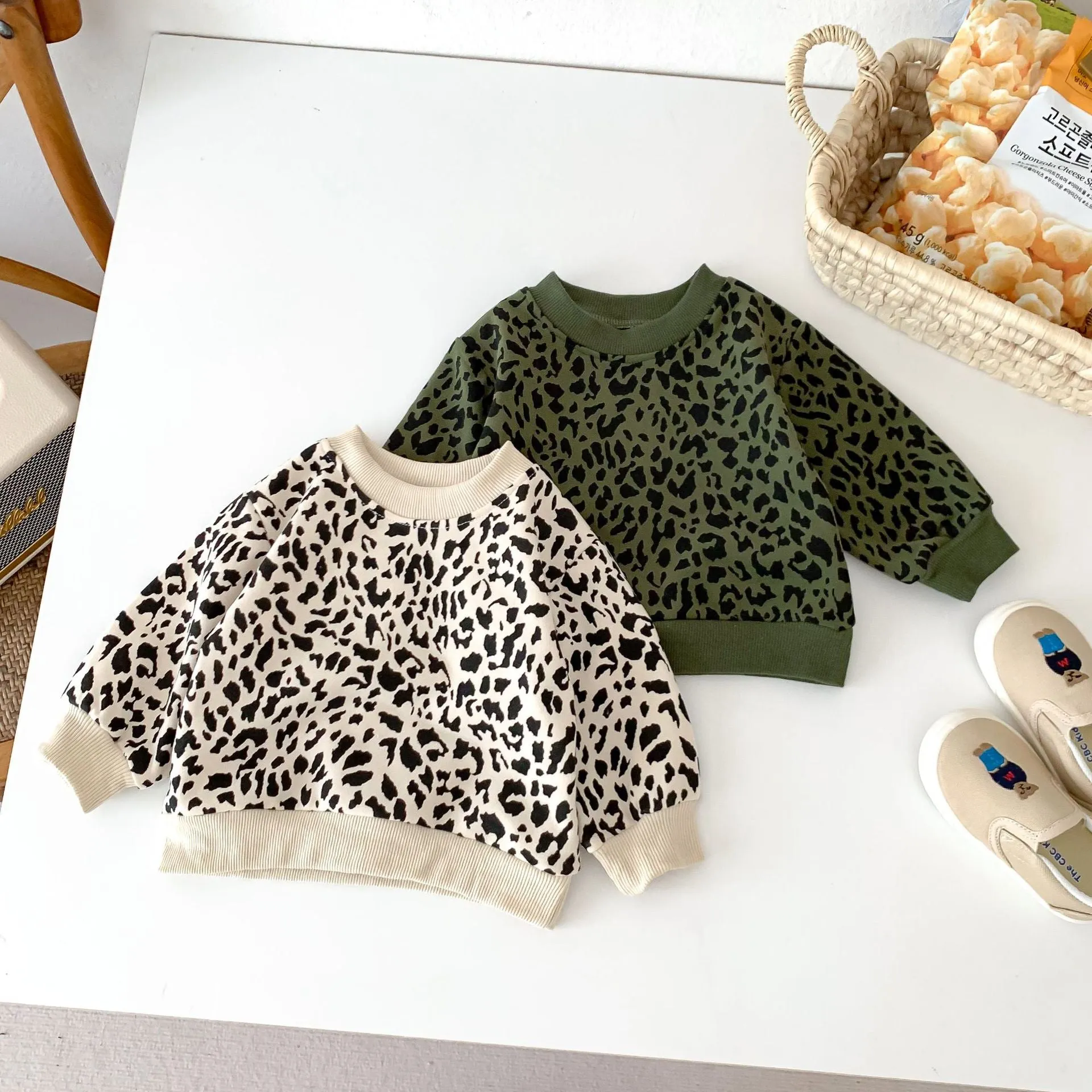 2 Pieces Set Baby Kid Girls Leopard Print Tops And Pants Wholesale 23101910