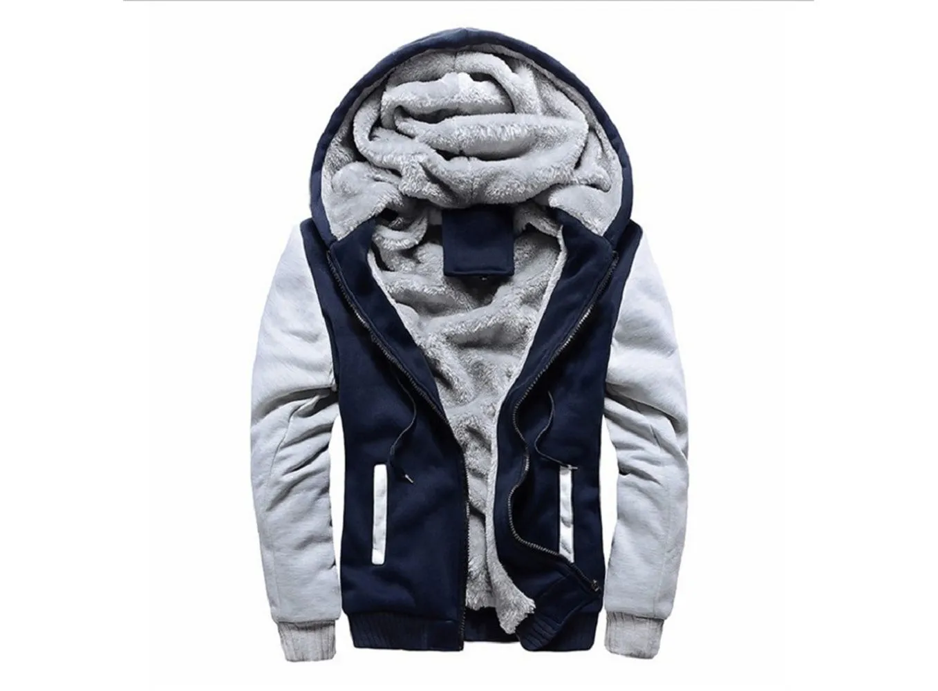 2022 New Men Hoodies Winter Thick Warm Fleece Zipper Men Hoodies Coat Sportwear Male