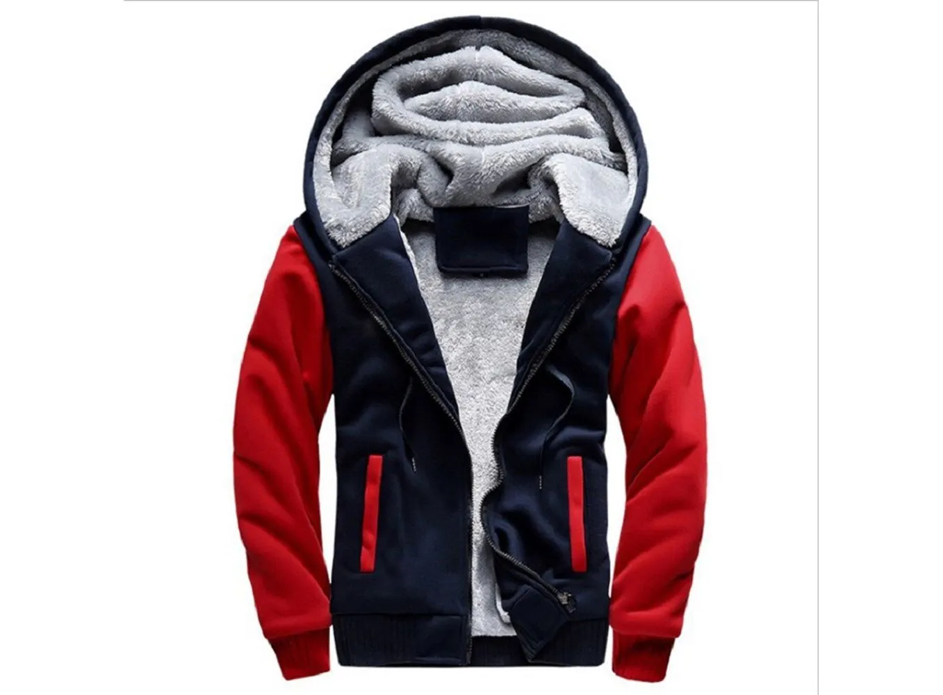 2022 New Men Hoodies Winter Thick Warm Fleece Zipper Men Hoodies Coat Sportwear Male