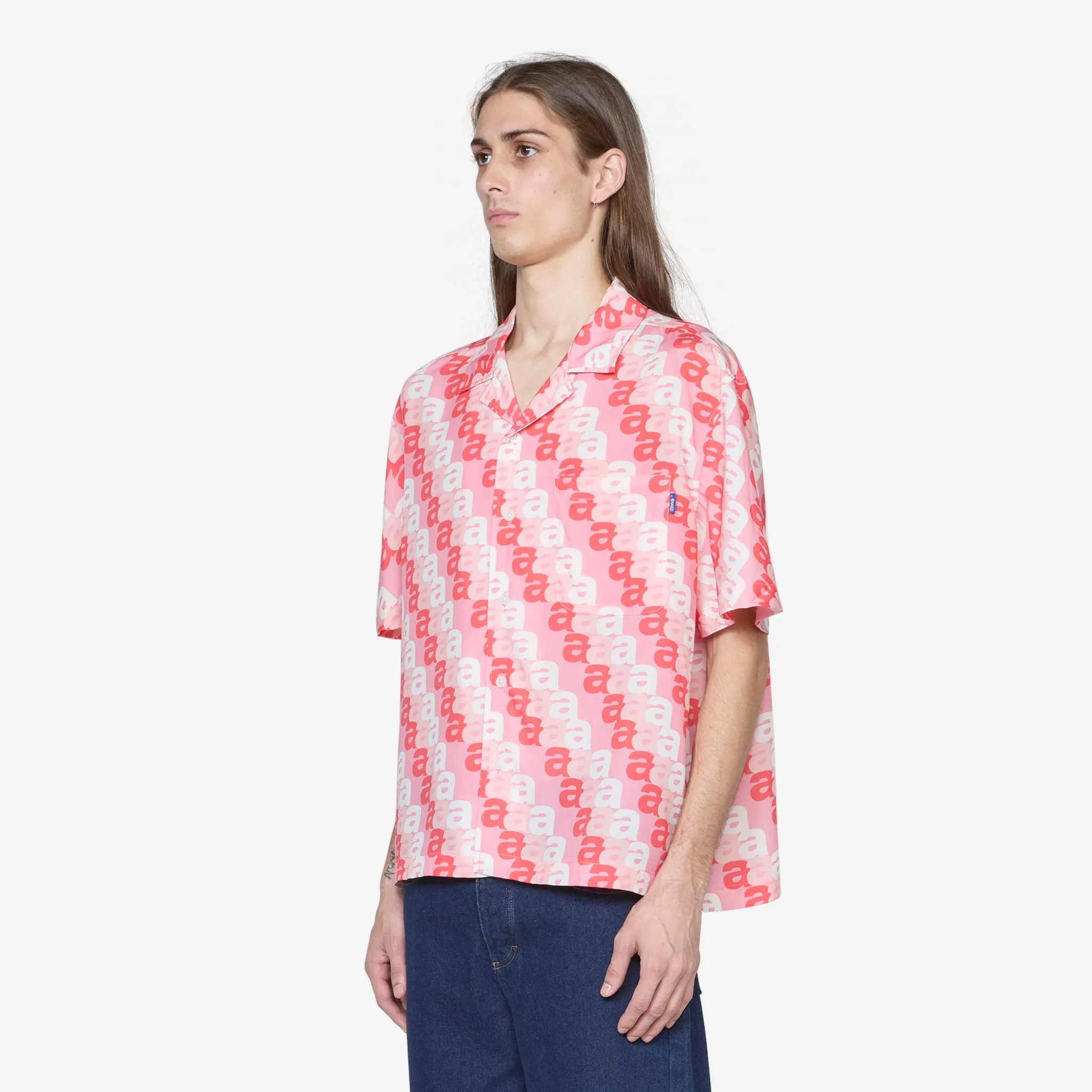 A Print Camp Shirt Pink