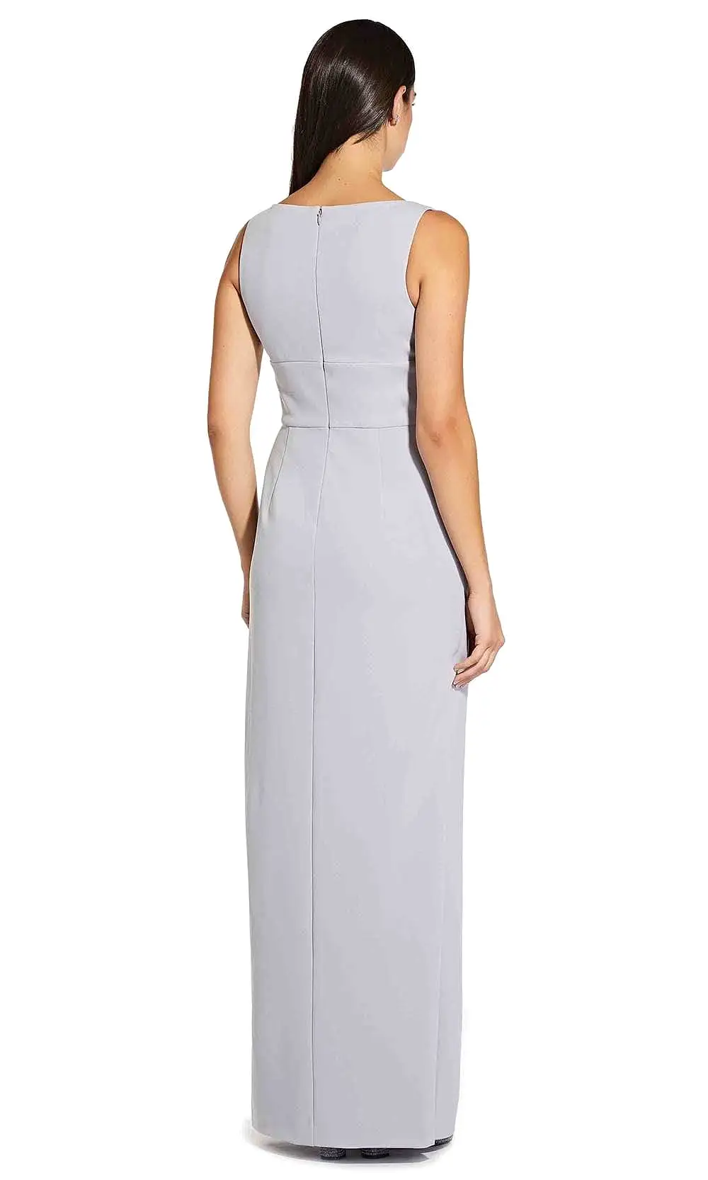 Adrianna Papell - AP1E206762 Sleeveless V-Neck Column Long Crepe Dress