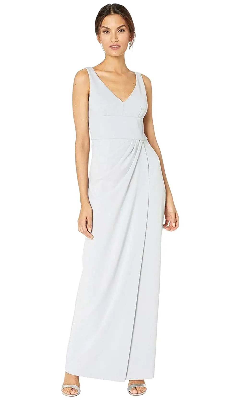 Adrianna Papell - AP1E206762 Sleeveless V-Neck Column Long Crepe Dress