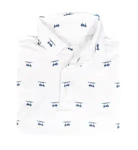 Albatross Polo - White with Golf Carts