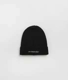 and wander Shetland Wool Beanie - Black