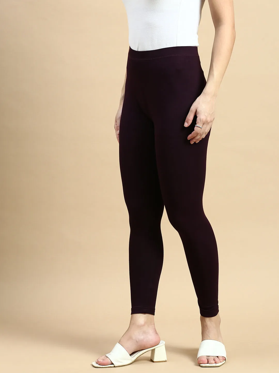 Ankle Length Leggings Viscose-Deep Purple