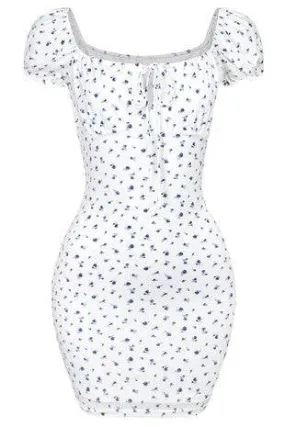 Azelia White Floral Bodycon Mini Dress