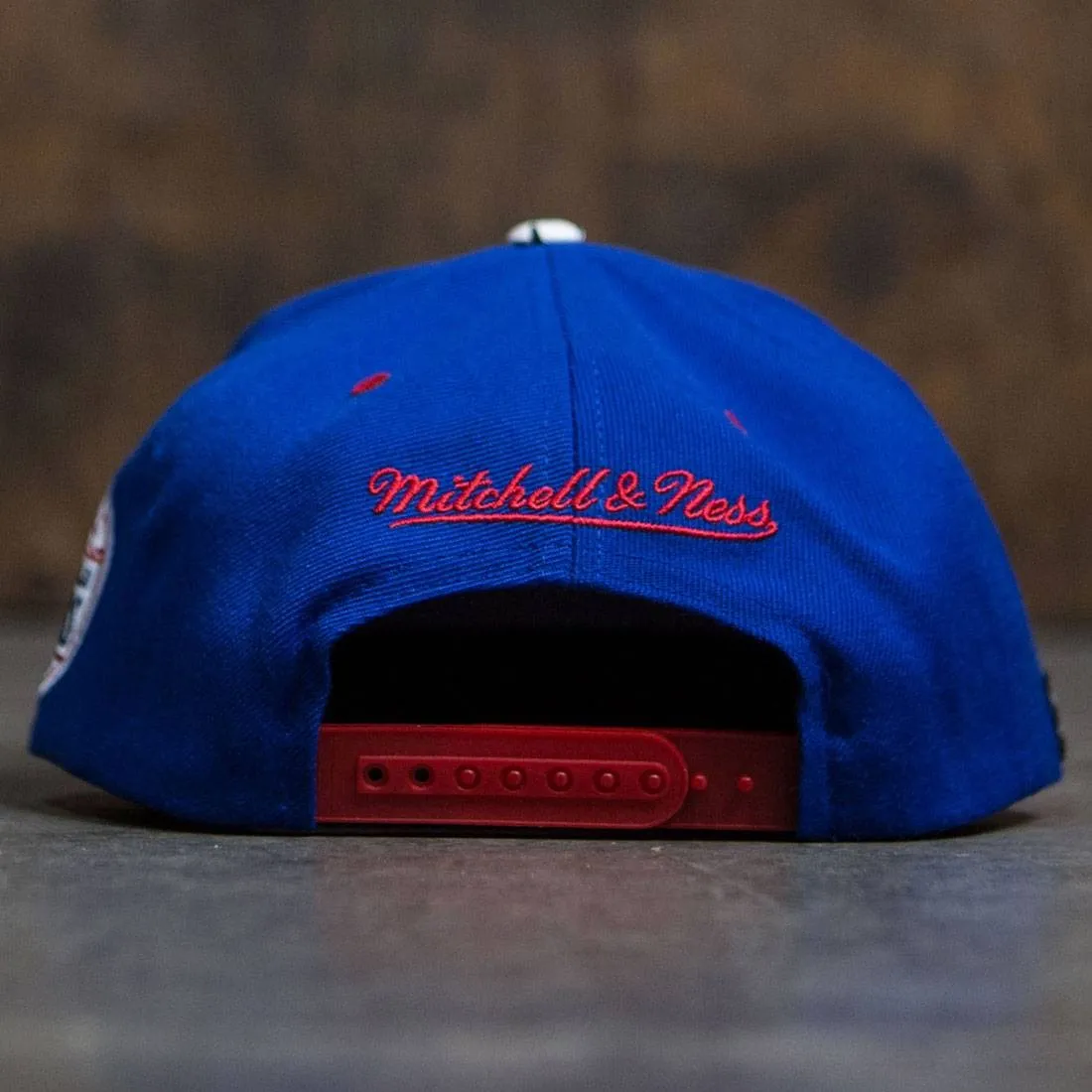 BAIT x NBA x Mitchell And Ness Los Angeles Clippers STA3 Wool Snapback Cap (royal / red)