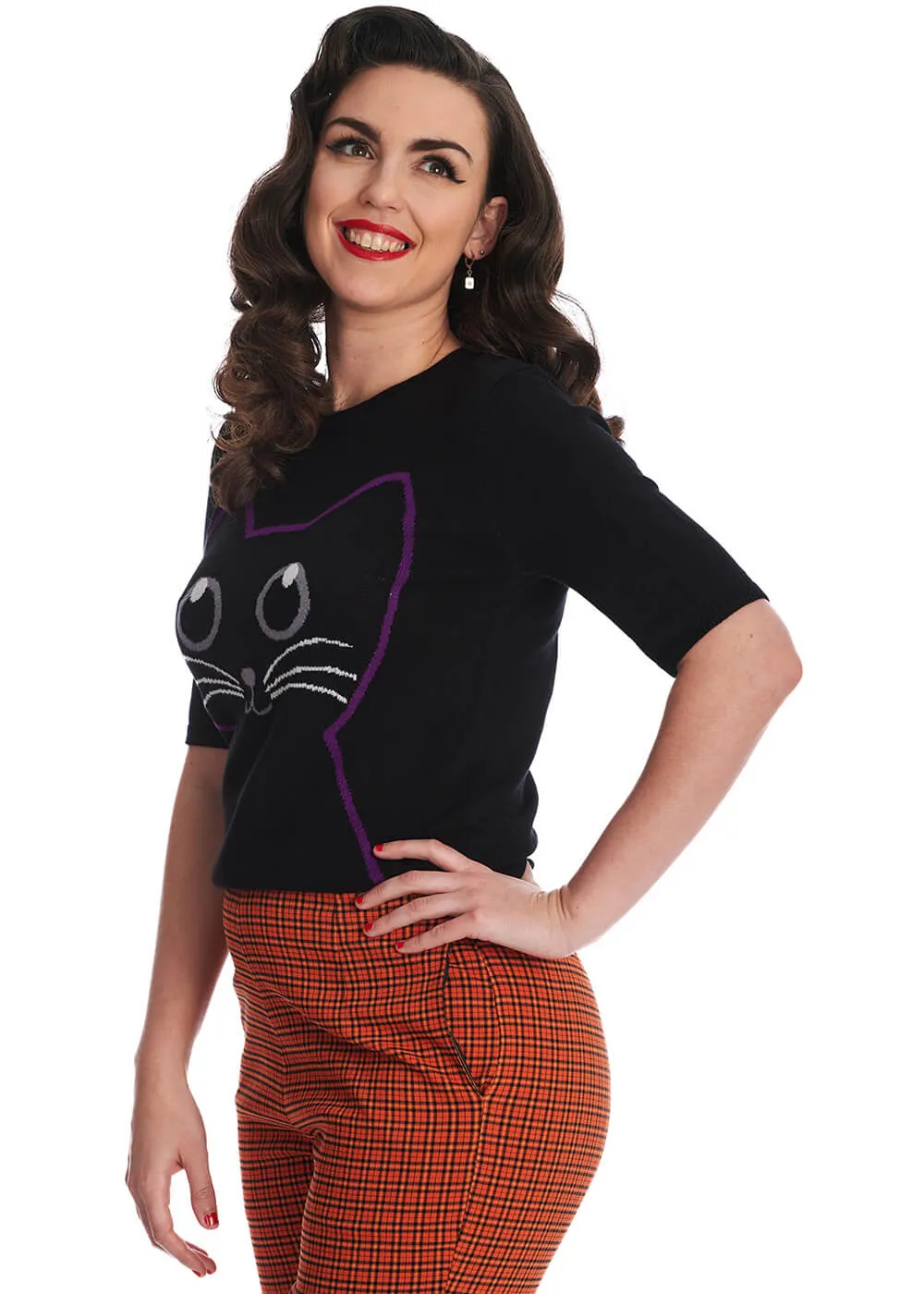 Banned Kitty Cat 40's Jumper Black