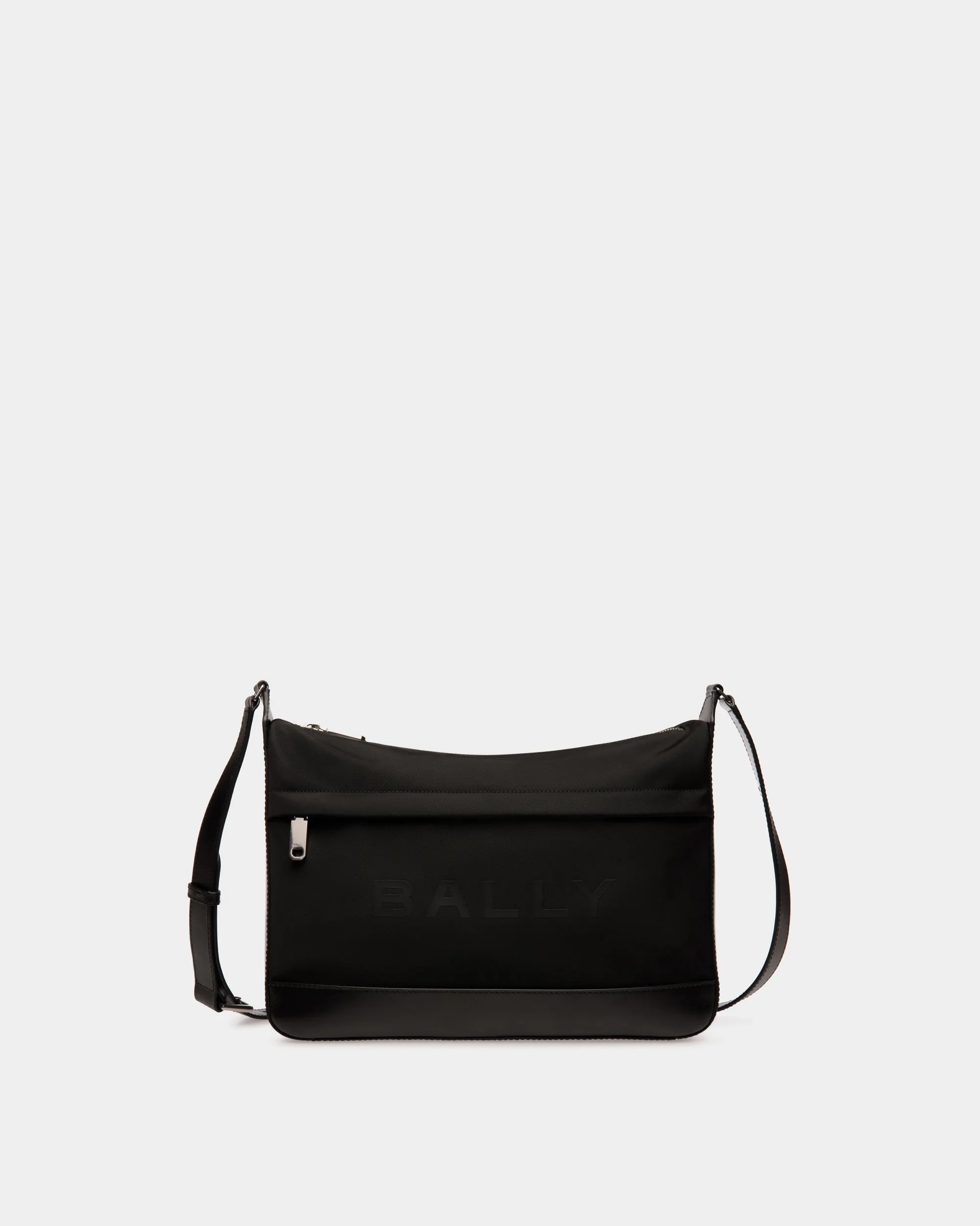 Bar Crossbody Bag in Black Nylon And Leather