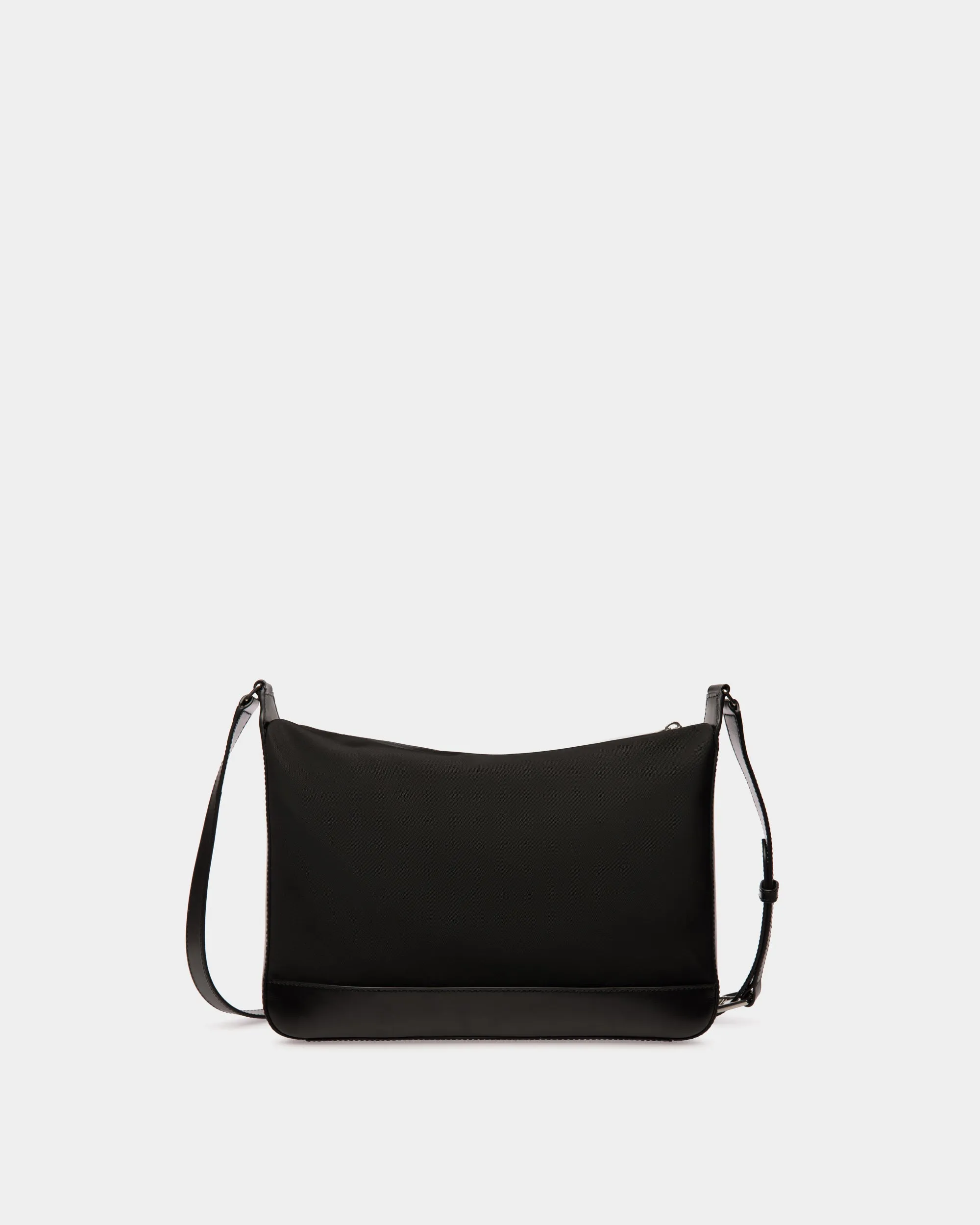 Bar Crossbody Bag in Black Nylon And Leather