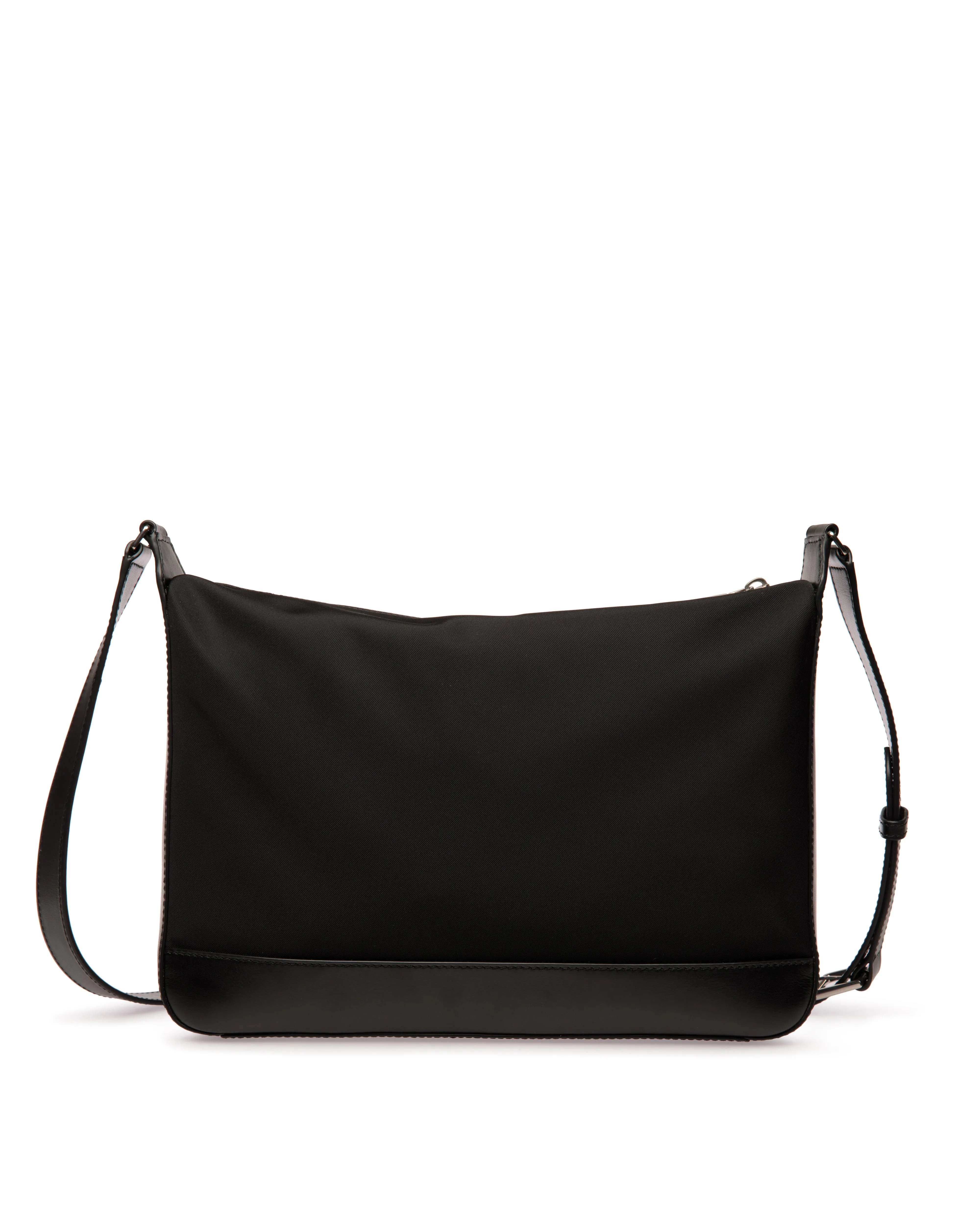 Bar Crossbody Bag in Black Nylon And Leather