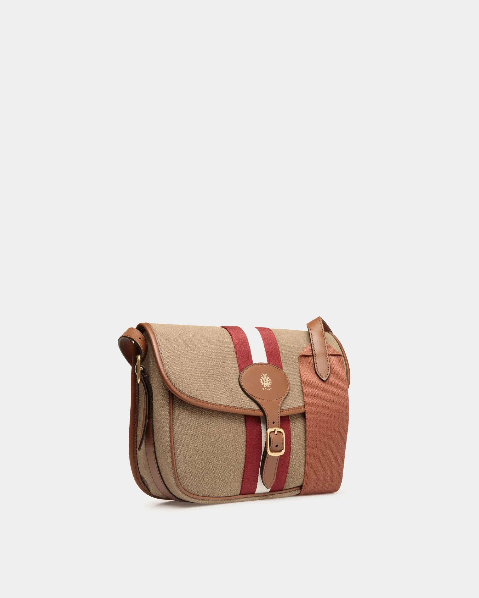 Beckett Crossbody Bag In Khaki Cotton Canvas