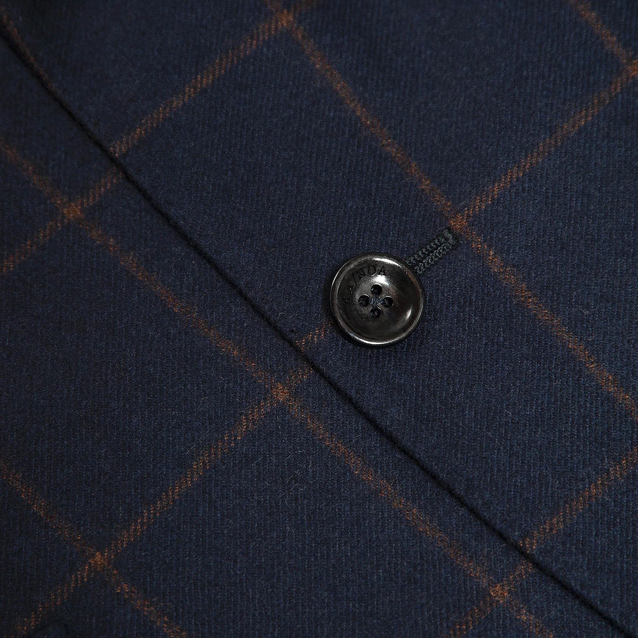 Benoit blazer flannel check 100% cashmere (Blue and Brown)