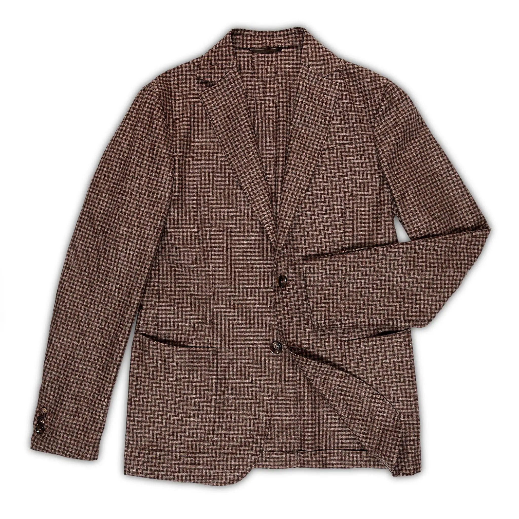 Benoit blazer flannel check 100% cashmere (Crete and Brown)