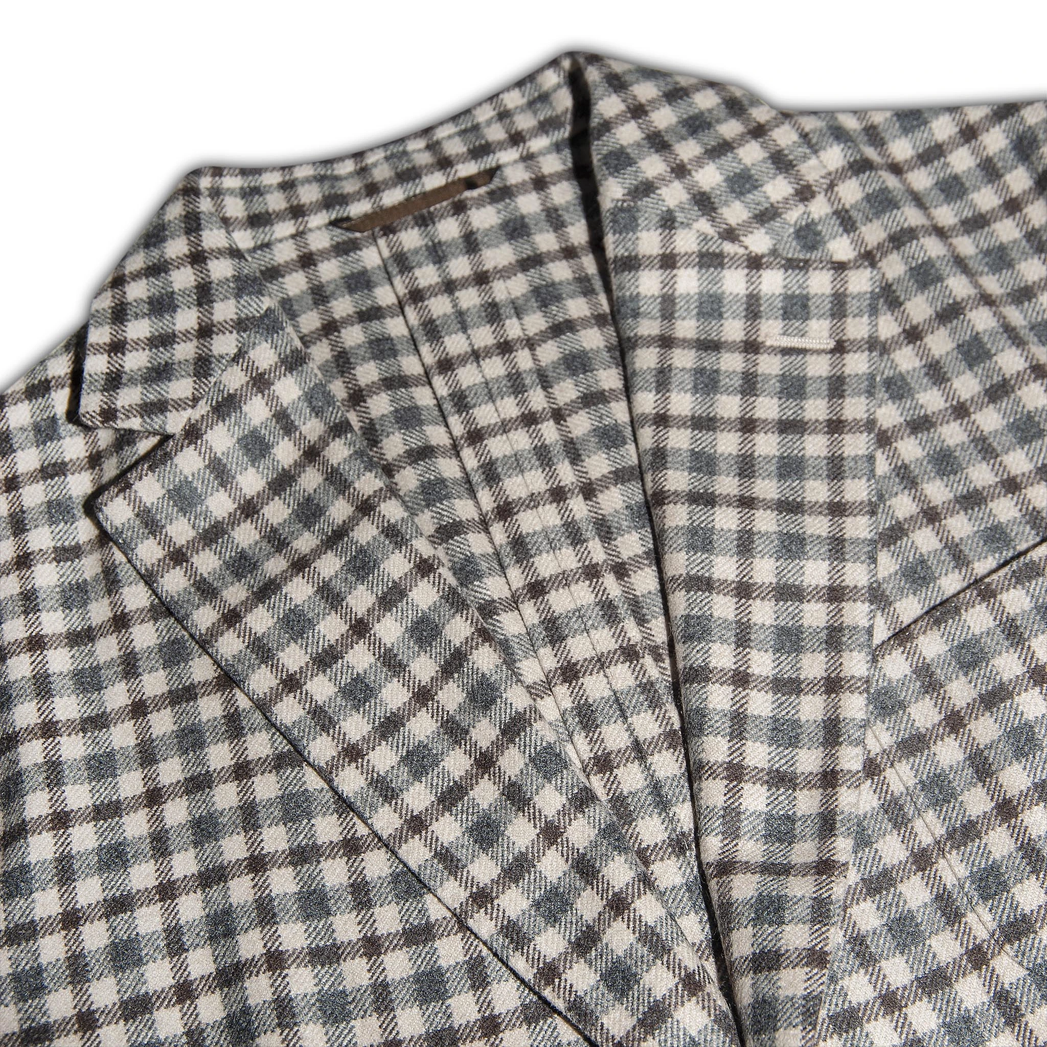 Bernat blazer flannel soft check 100% cashmere (Cream grey and brown)