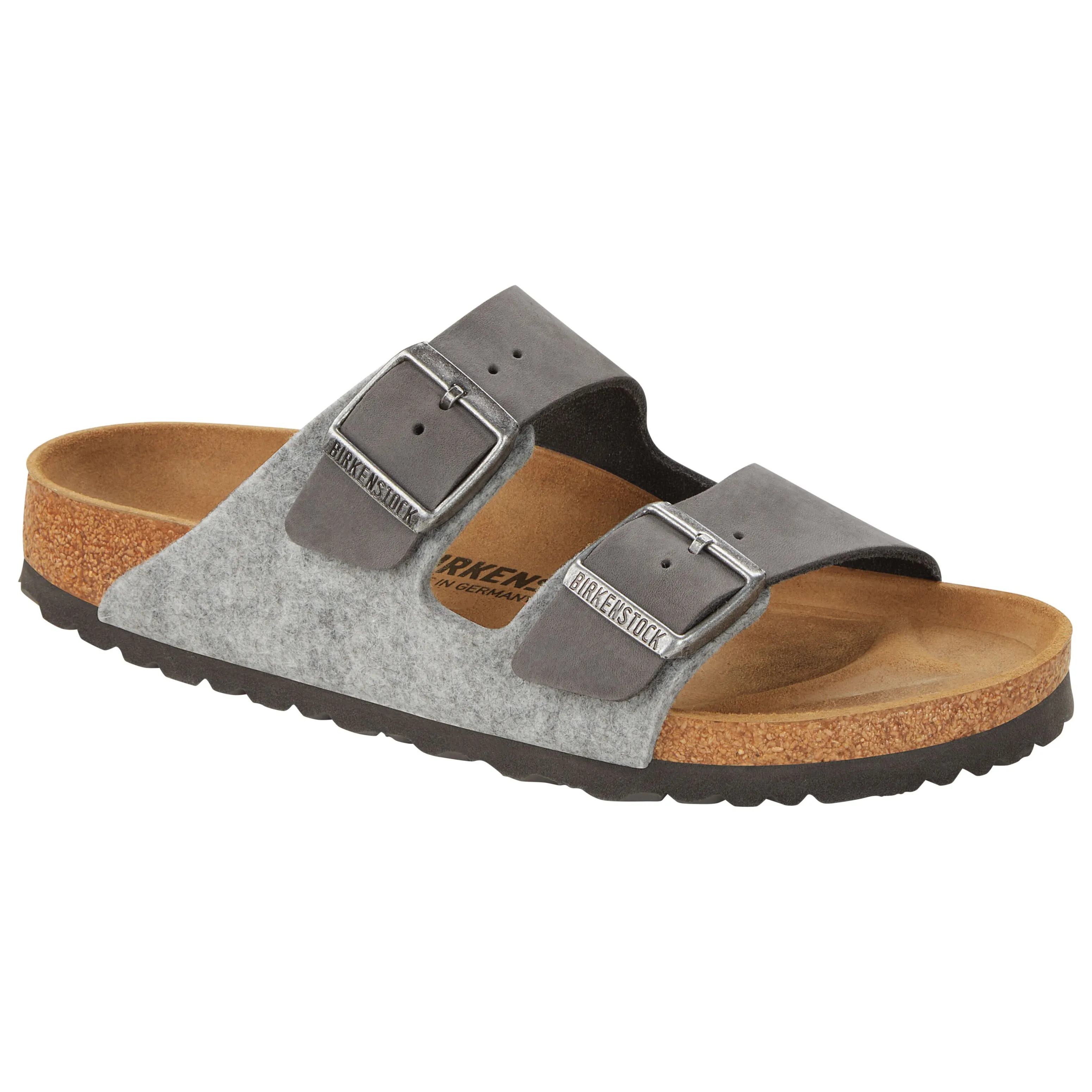 Birkenstock Limited Edition Arizona iron oiled leather/light gray wool