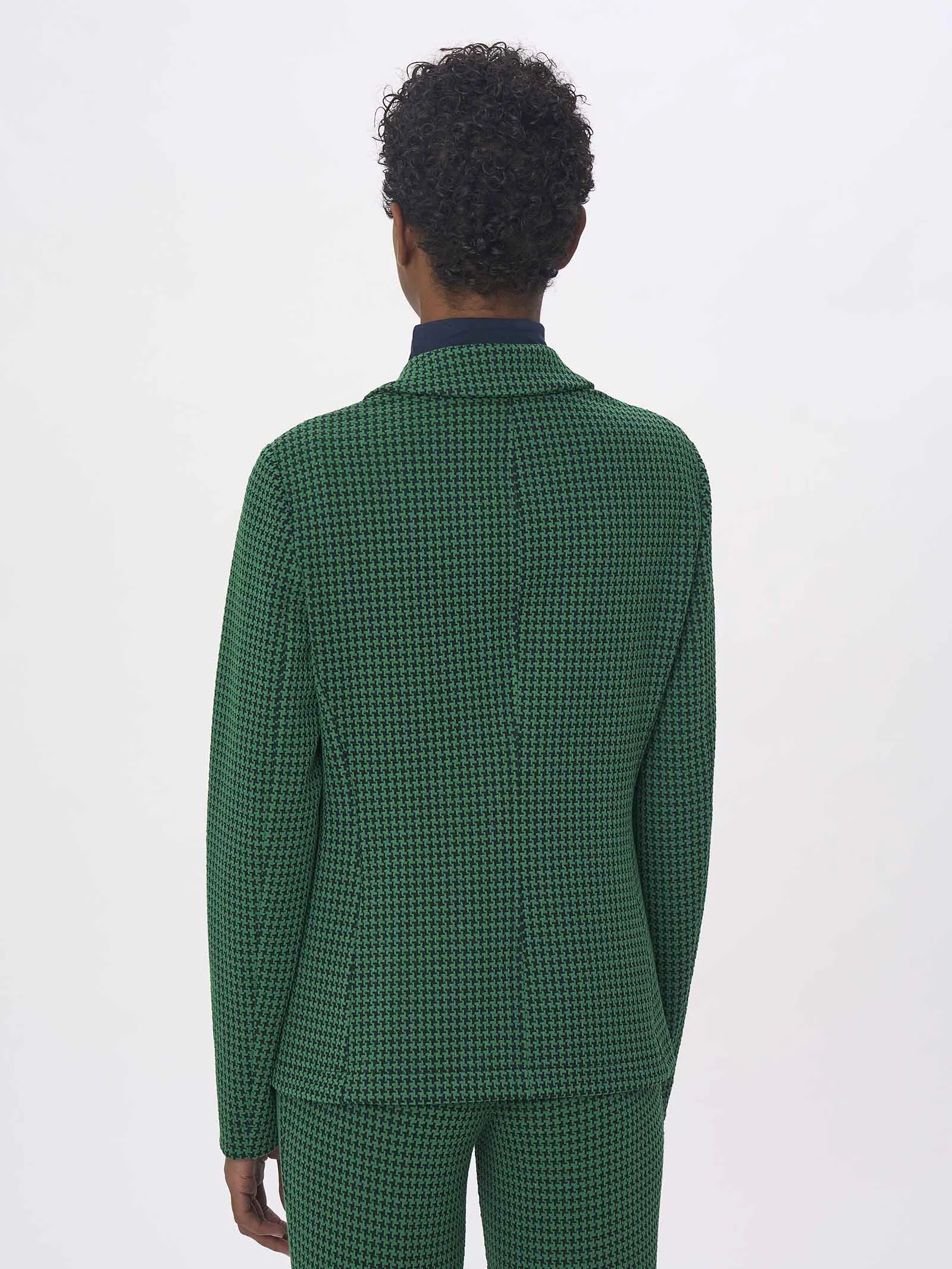 Blazer a 2 bottoni in Eco Jacquard - Fant. Kombu Green