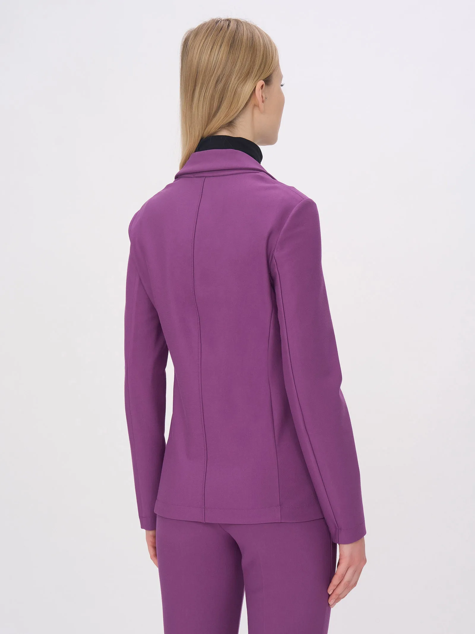 Blazer a 2 bottoni in tessuto Compact - Fuchsia Purple