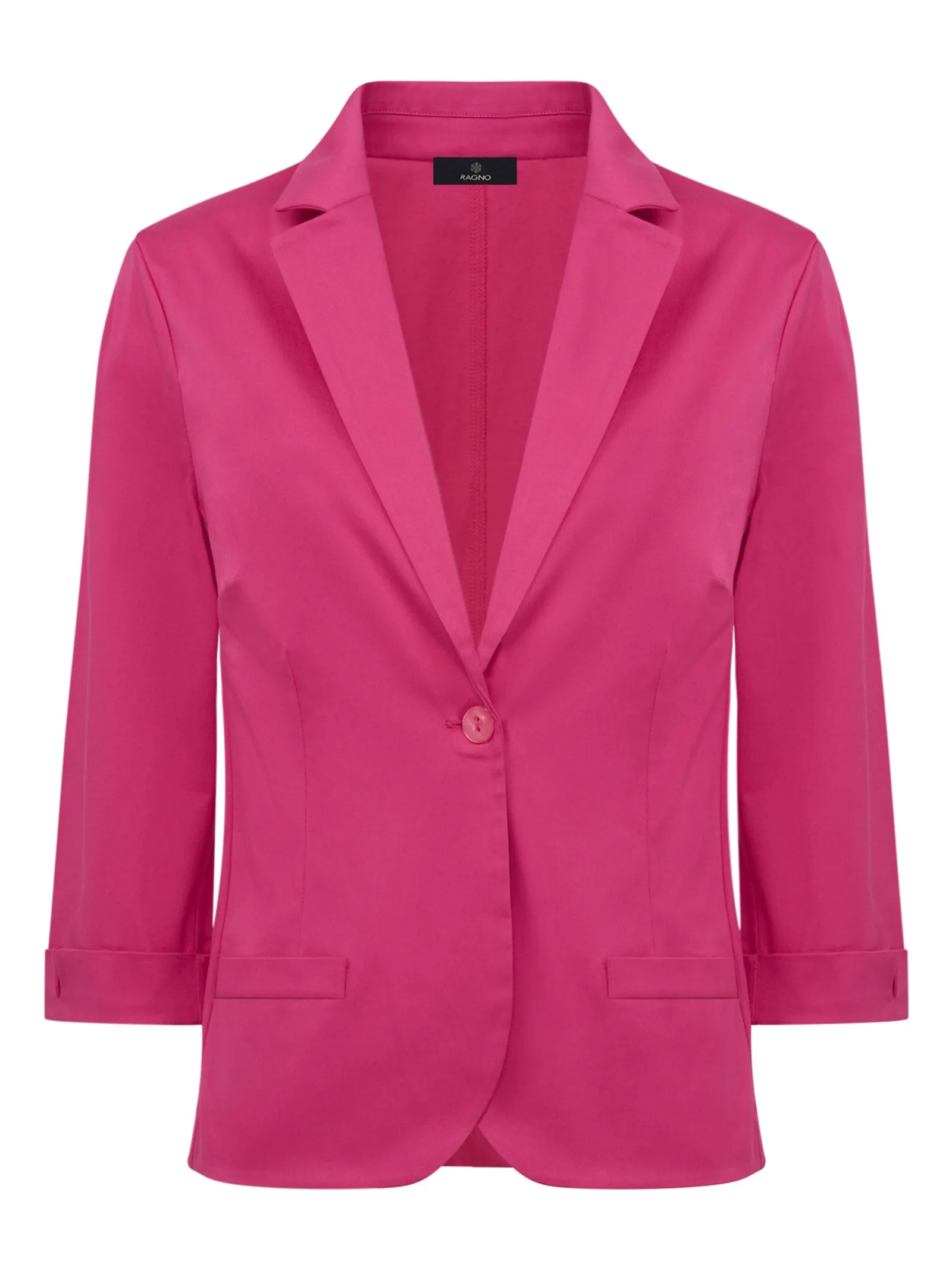 Blazer con manica 3/4 in Satin Power - Pink Yarrow