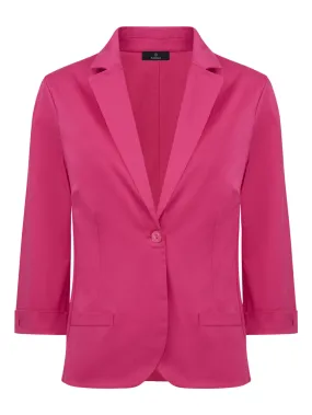 Blazer con manica 3/4 in Satin Power - Pink Yarrow