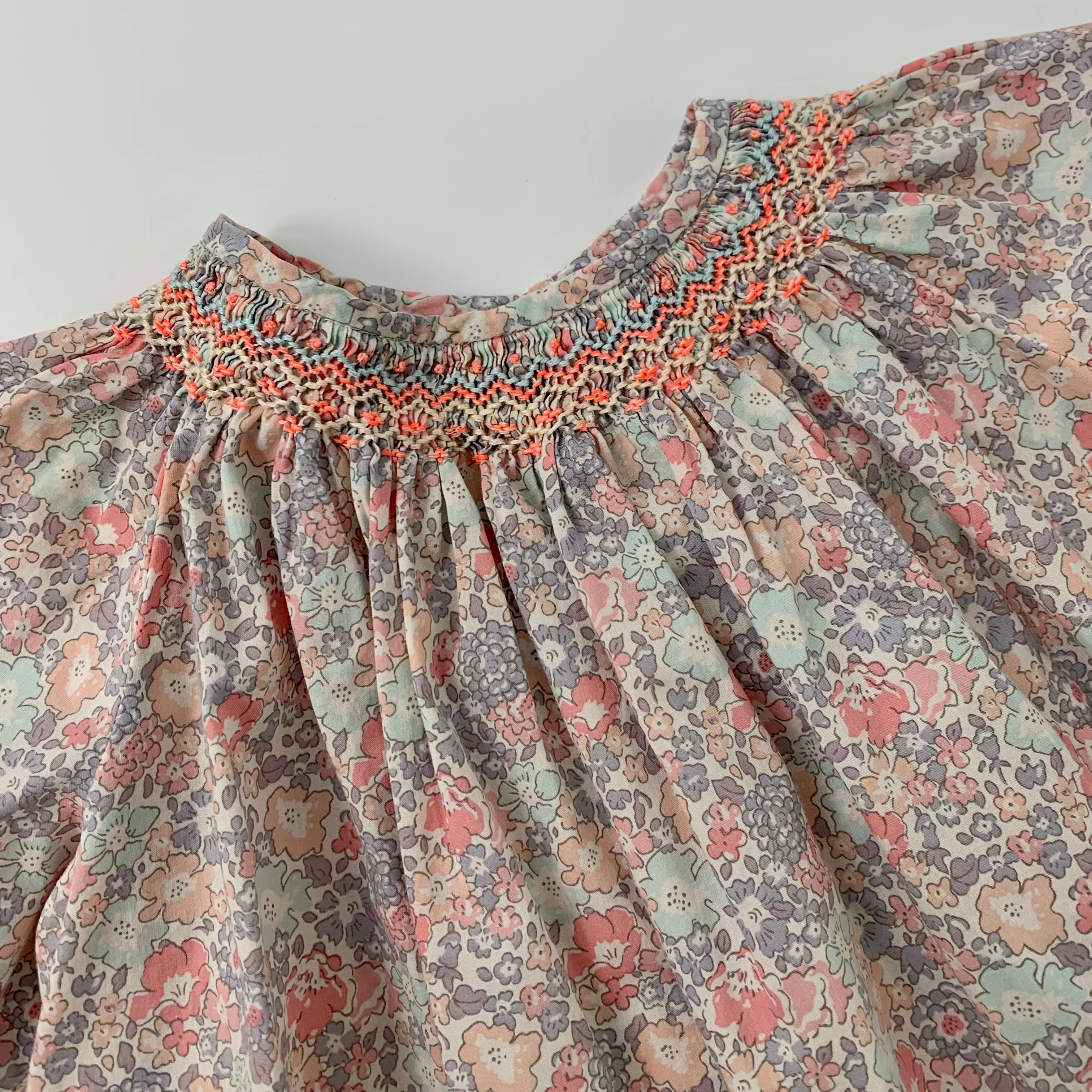 Bonpoint Pastel Hand Smocked Liberty Print Blouse: 2 Years