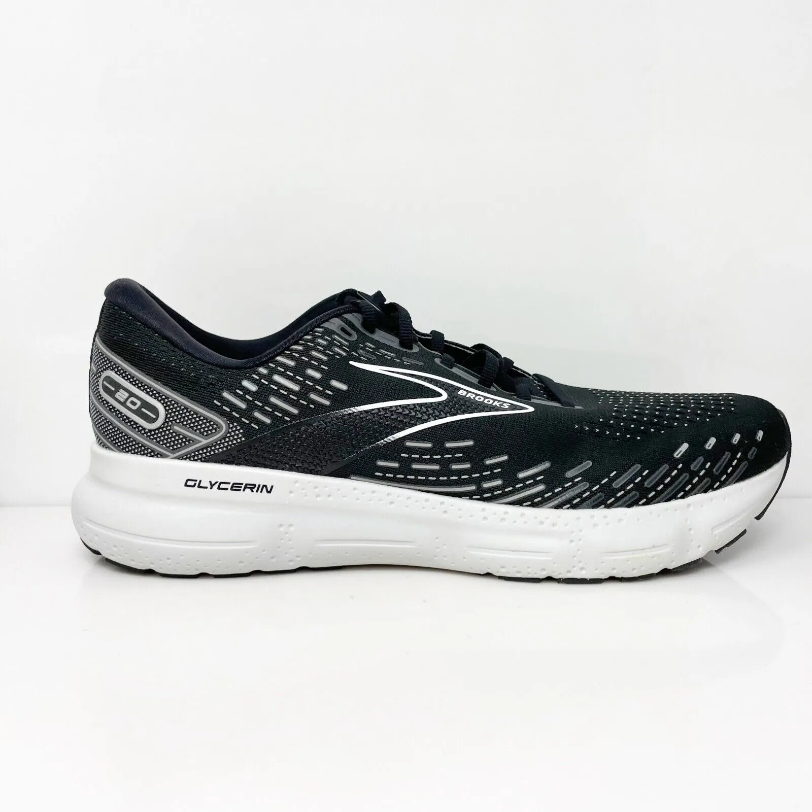 Brooks Mens Glycerin 20 1103821D059 Black Running Shoes Sneakers Size 13 D