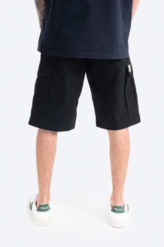 Carhartt WIP cotton shorts Regular Cargo Short black color