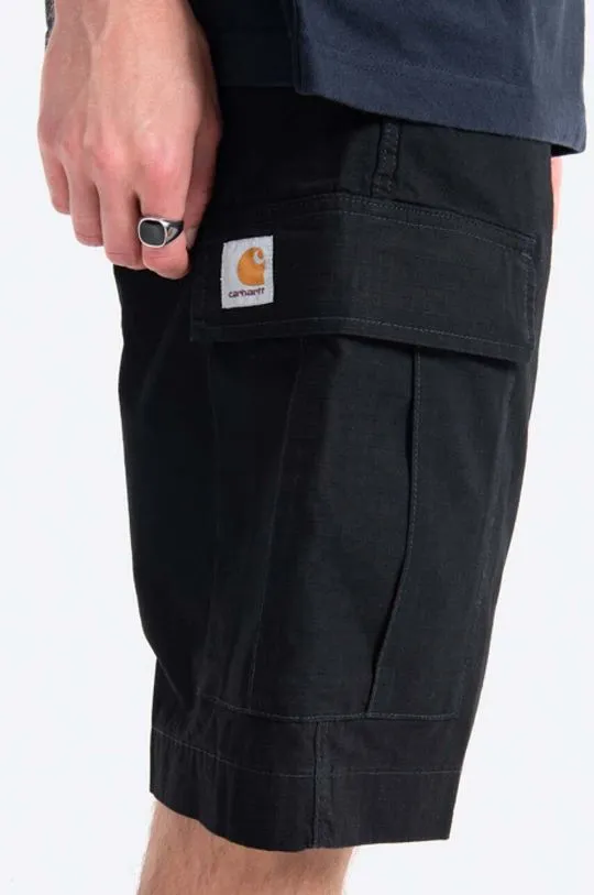 Carhartt WIP cotton shorts Regular Cargo Short black color