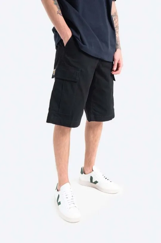 Carhartt WIP cotton shorts Regular Cargo Short black color