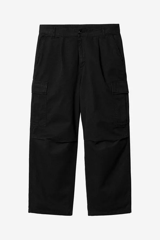 Carhartt WIP cotton trousers Cole Cargo Pant black color