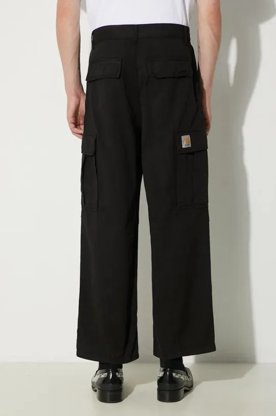 Carhartt WIP cotton trousers Cole Cargo Pant black color