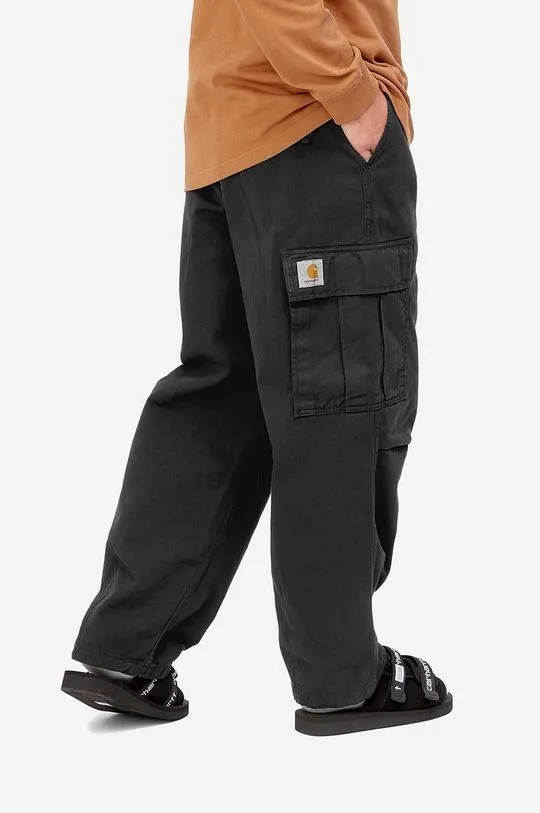 Carhartt WIP cotton trousers Cole Cargo Pant black color