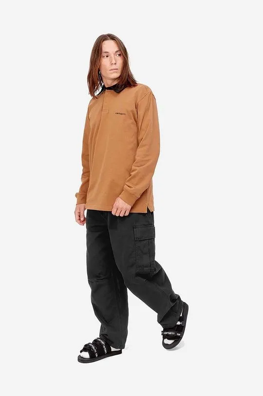 Carhartt WIP cotton trousers Cole Cargo Pant black color