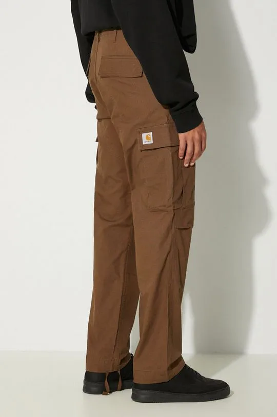 Carhartt WIP cotton trousers Regular Cargo Pant brown color I032467.2Y02