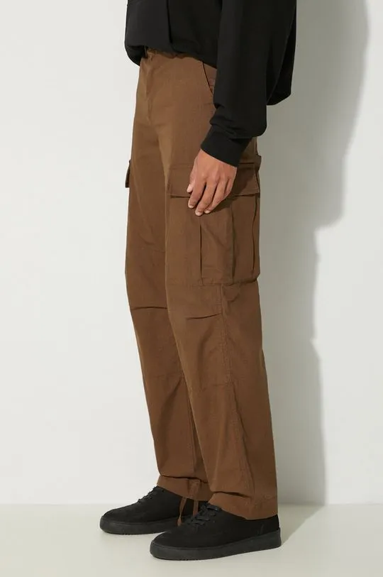 Carhartt WIP cotton trousers Regular Cargo Pant brown color I032467.2Y02