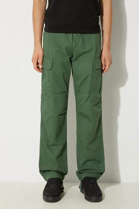 Carhartt WIP cotton trousers Regular Cargo Pant green color I030475.29NGD