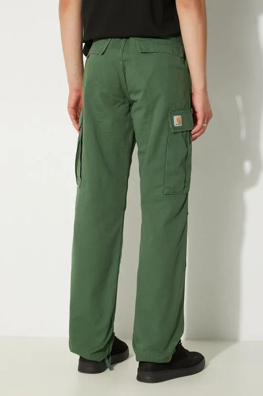 Carhartt WIP cotton trousers Regular Cargo Pant green color I030475.29NGD