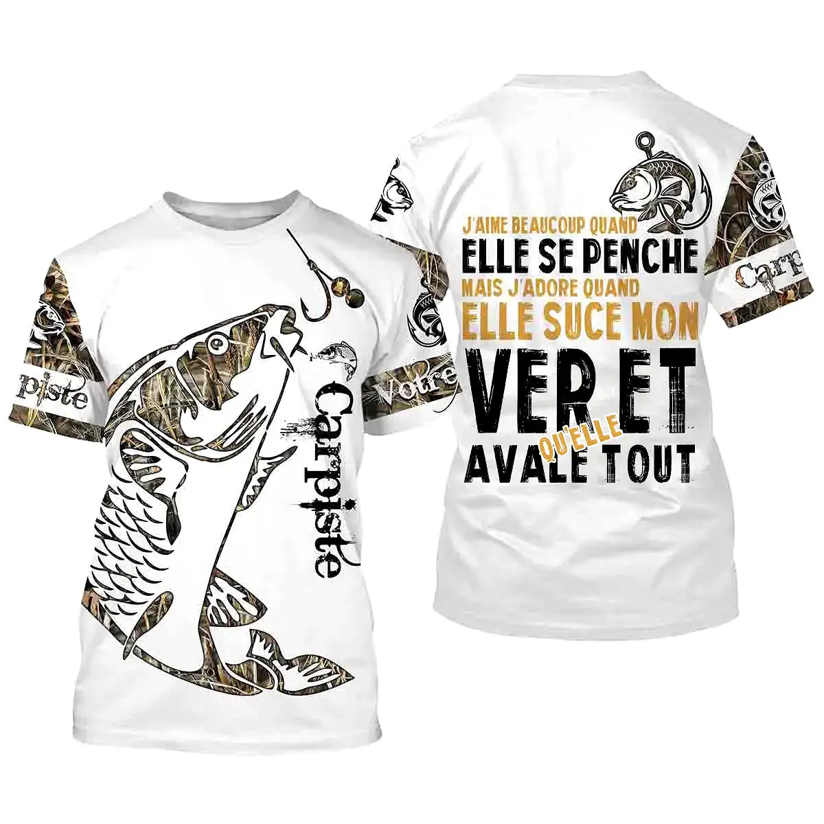 Carpiste, Cadeau Humour Pêcheur, Pêche De La Carpe, J'aime Beaucoup Quand Elle Se Penche, Tatouage, Personnaliser - VEPECA004