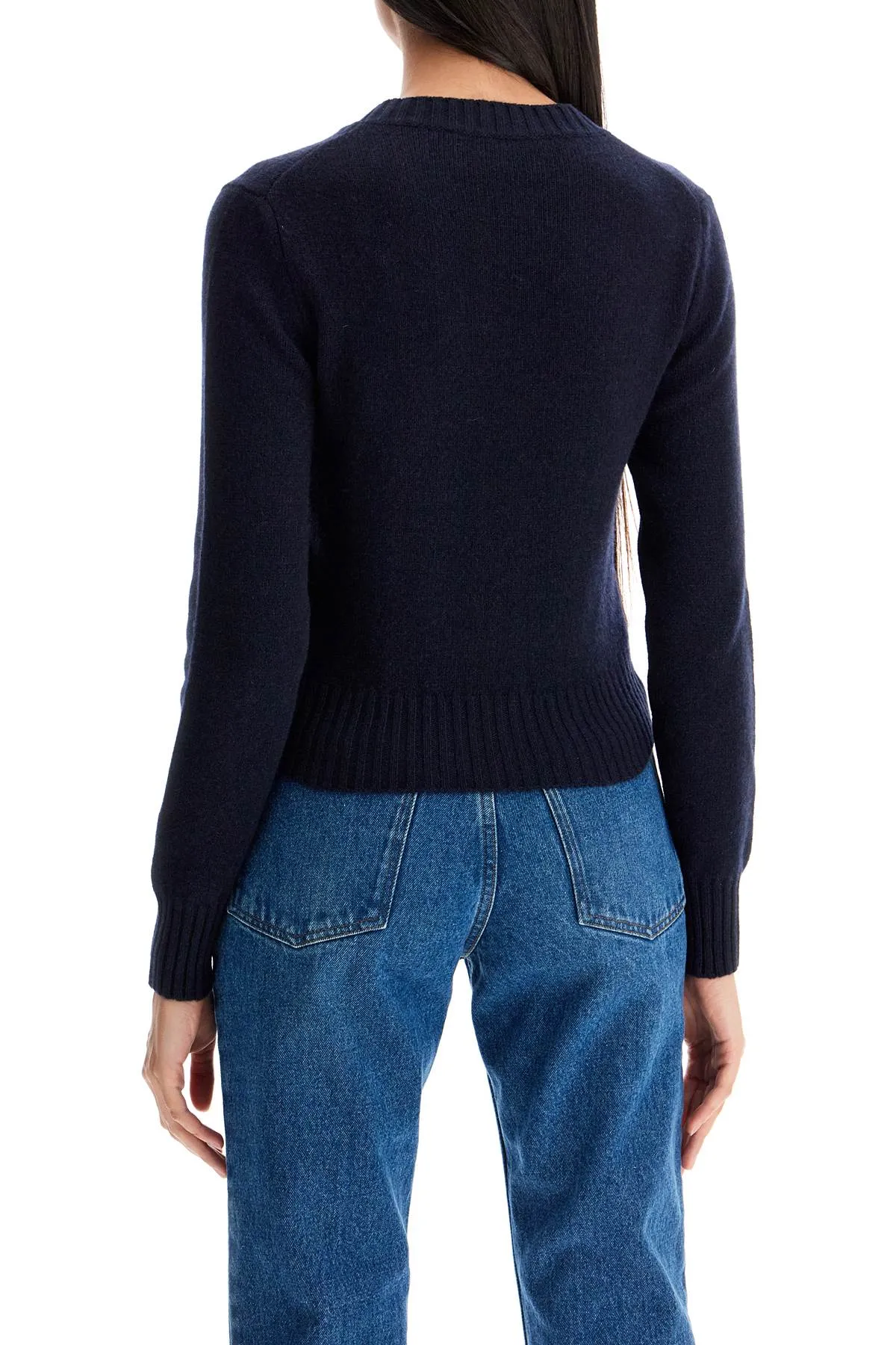 cashmere and wool pullover FKS057 005 BLEU MARINE