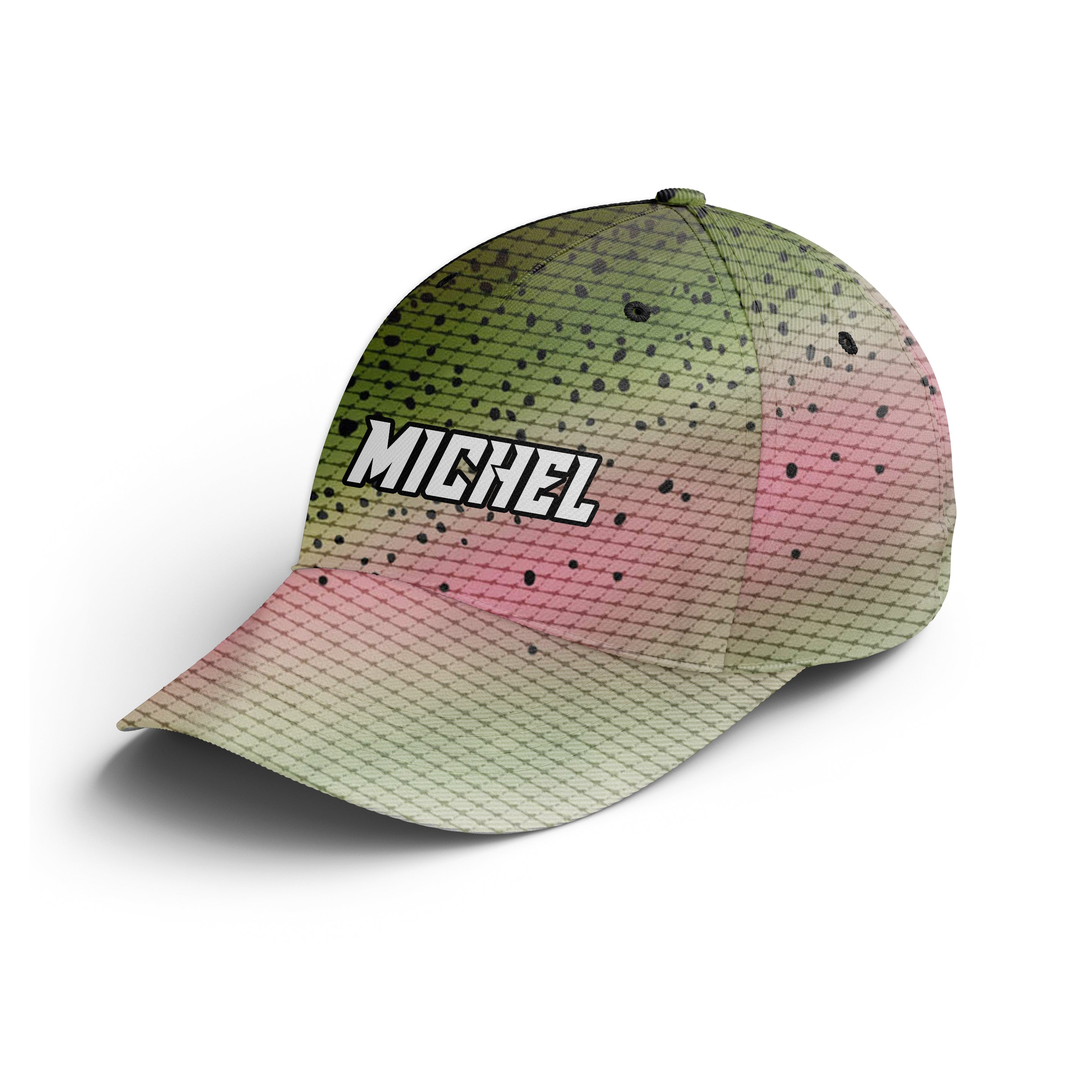 Casquette Camouflage Pêche, Pêche De La Truite, Cadeau Personnalisé Pêcheur, Truite Arc-En-Ciel - CT23072216