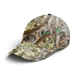 Casquette Perrsonnalisé Camouflage Pêche, Cadeau Original Pêcheur, Hameons De Pêche - CT04082209