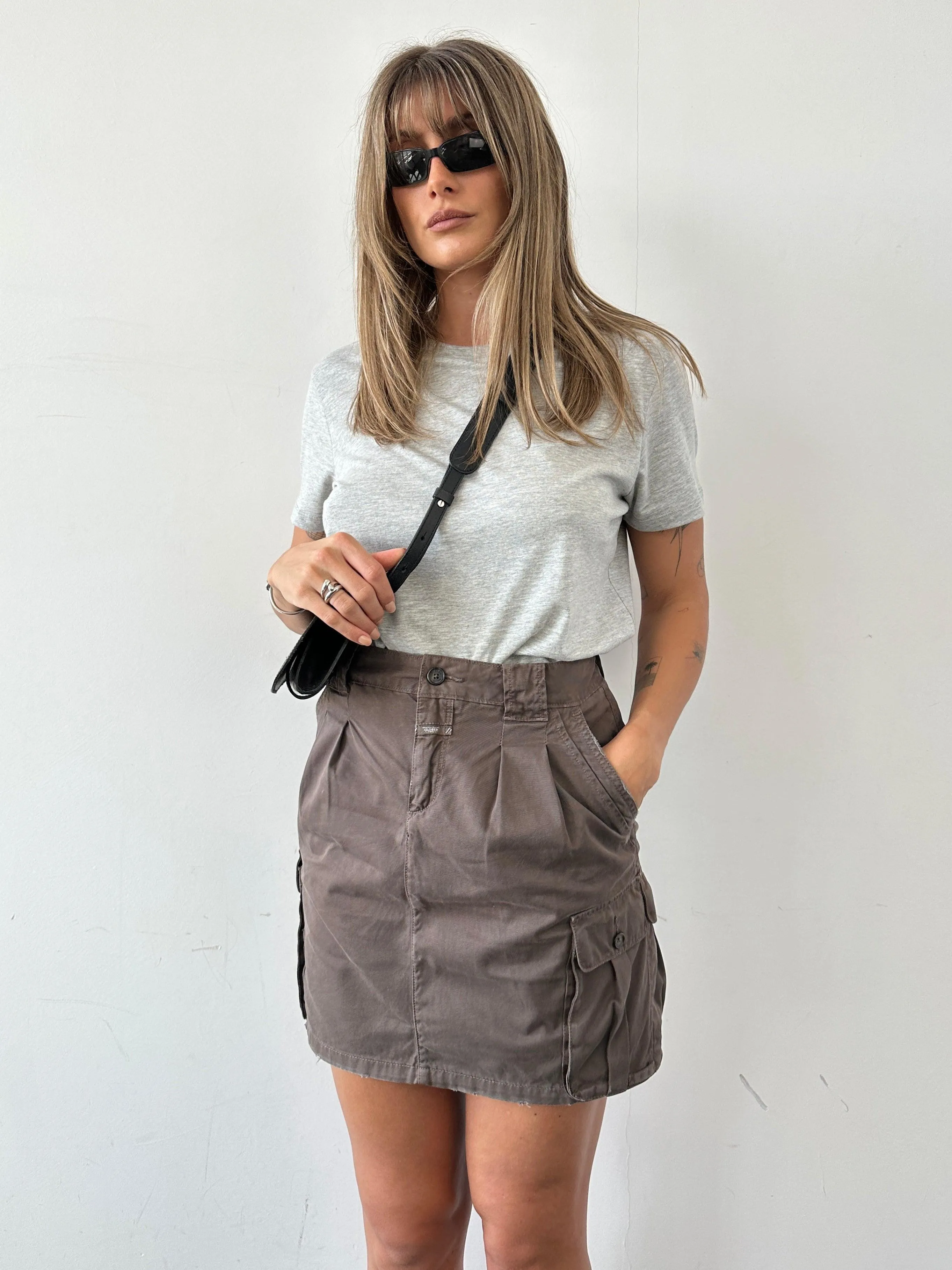 Closed Pure Cotton Mini Cargo Skirt - W30