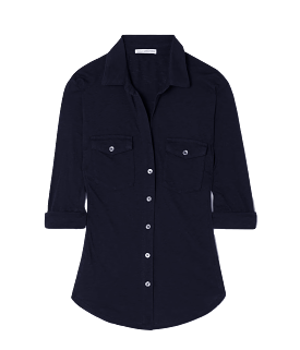 Contrast Panel Shirt in Deep