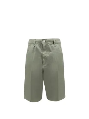 Cotton cargo bermuda shorts with logo patch