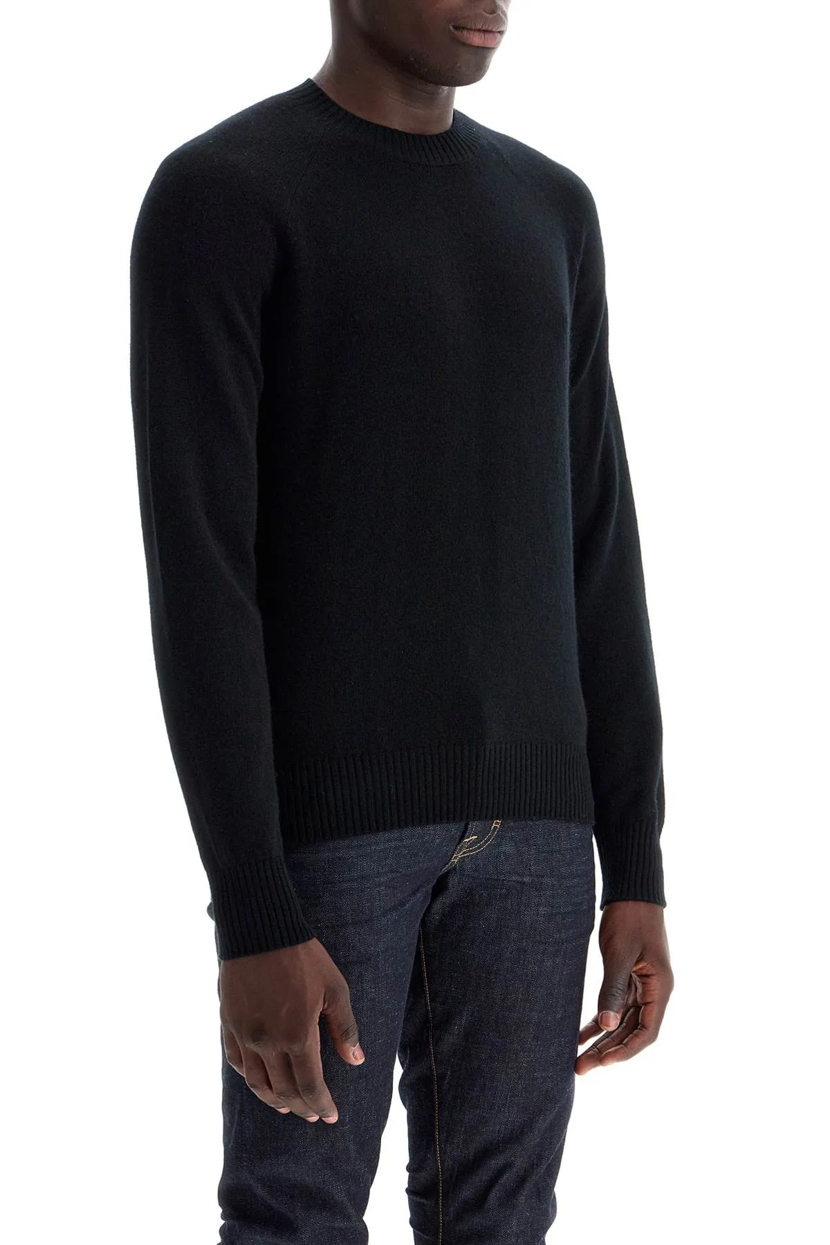 crewneck wool and cashmere pul KCL024 YMW040S24 BLACK