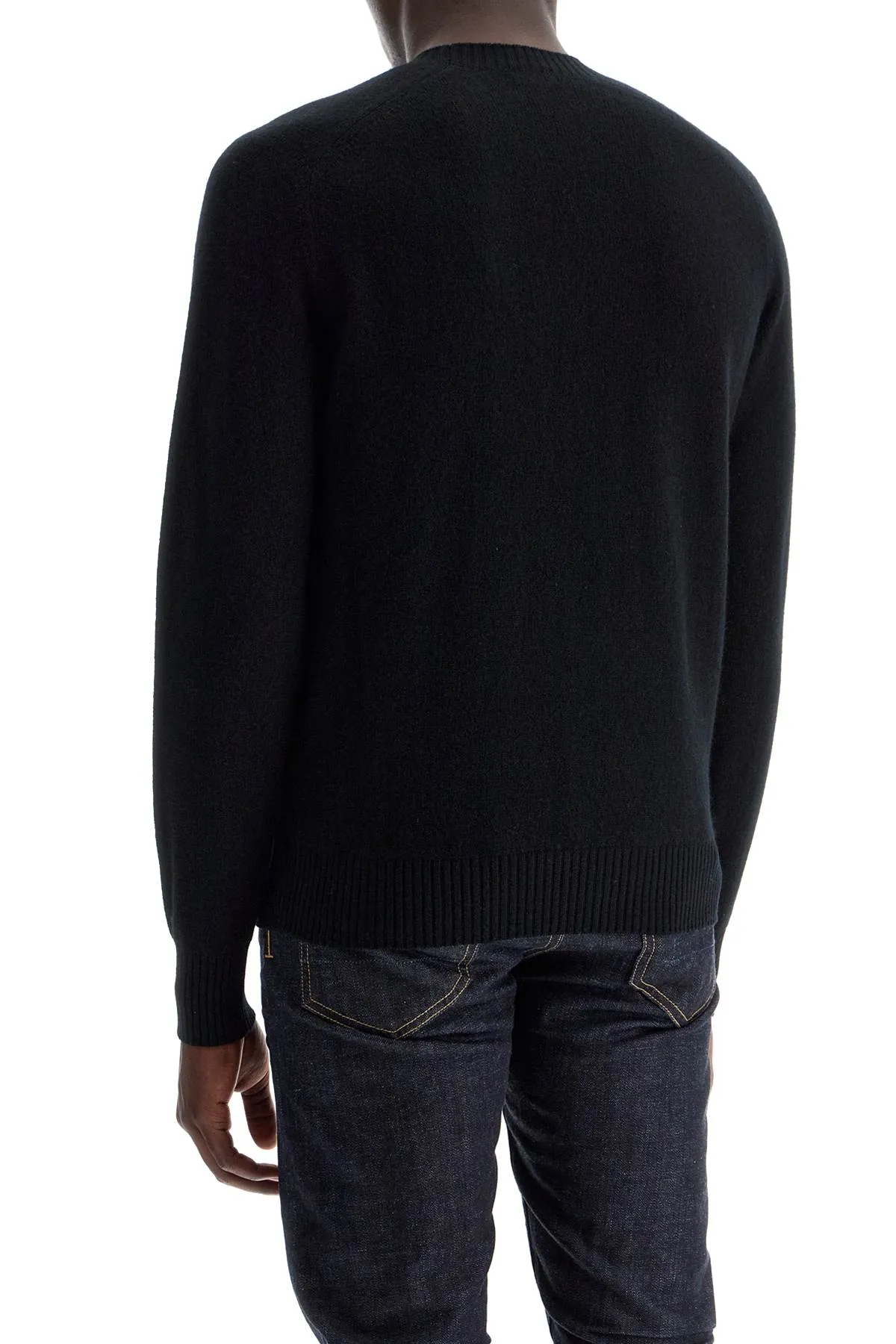 crewneck wool and cashmere pul KCL024 YMW040S24 BLACK