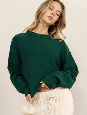 Cropped Oversized Sweater Knit Sweater