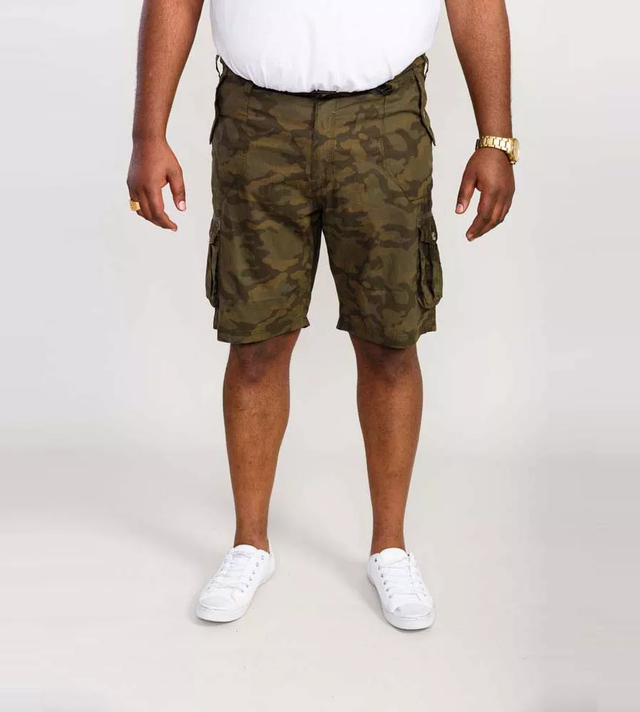 D555 Big Mens Camouflage Cotton Cargo Shorts (WOODBRIDGE)