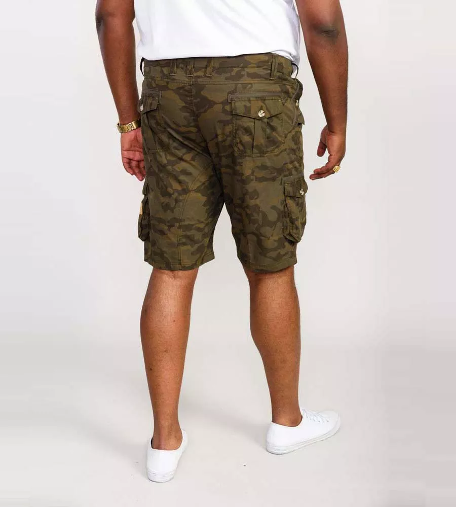 D555 Big Mens Camouflage Cotton Cargo Shorts (WOODBRIDGE)